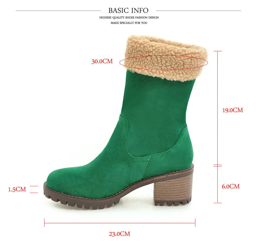 Waterproof snow boots in multiple colours with ankle protection and plush lining.