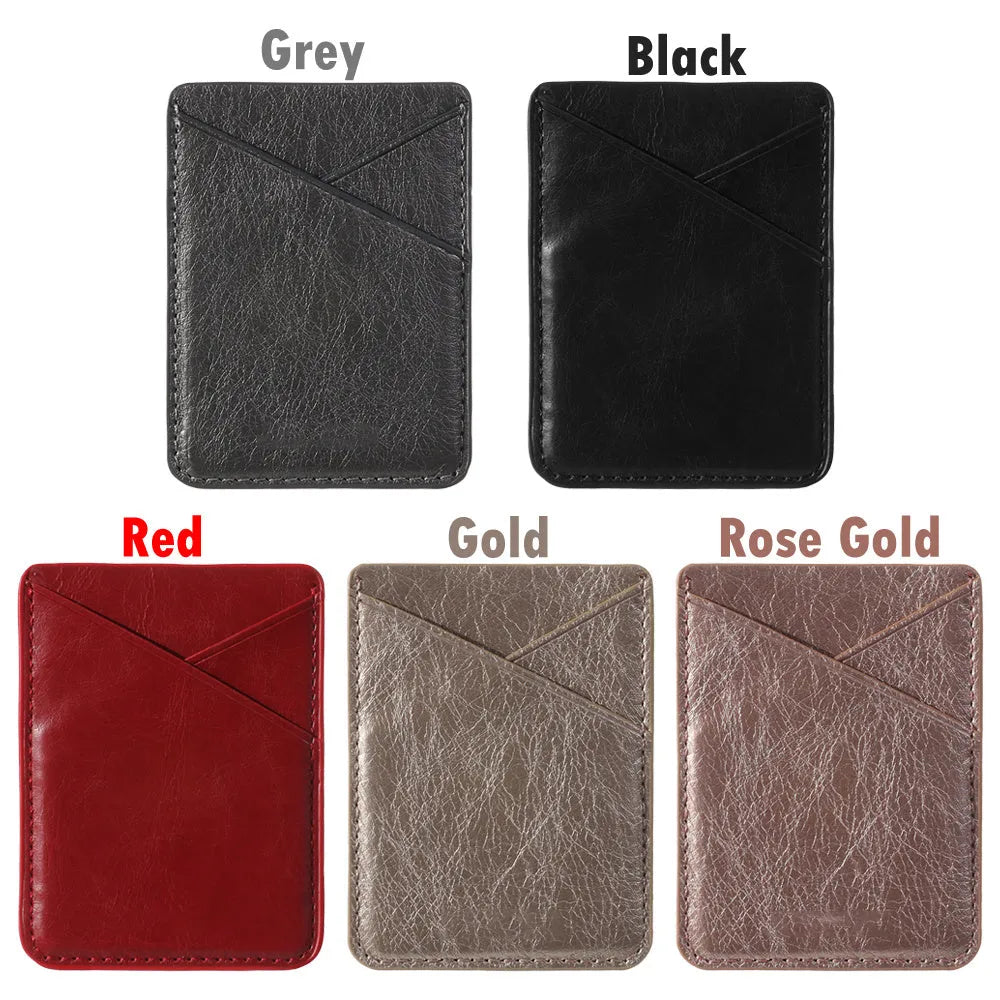 PU leather mobile phone sticker card cover in black and pink for back case use