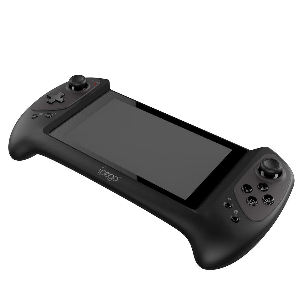 Black Nintendo Switch compatible wireless gamepad controller with ergonomic grips and Type-C connector.