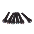 Six ebony folk guitar string nails with matt black finish for 40-42 inch acoustic guitars