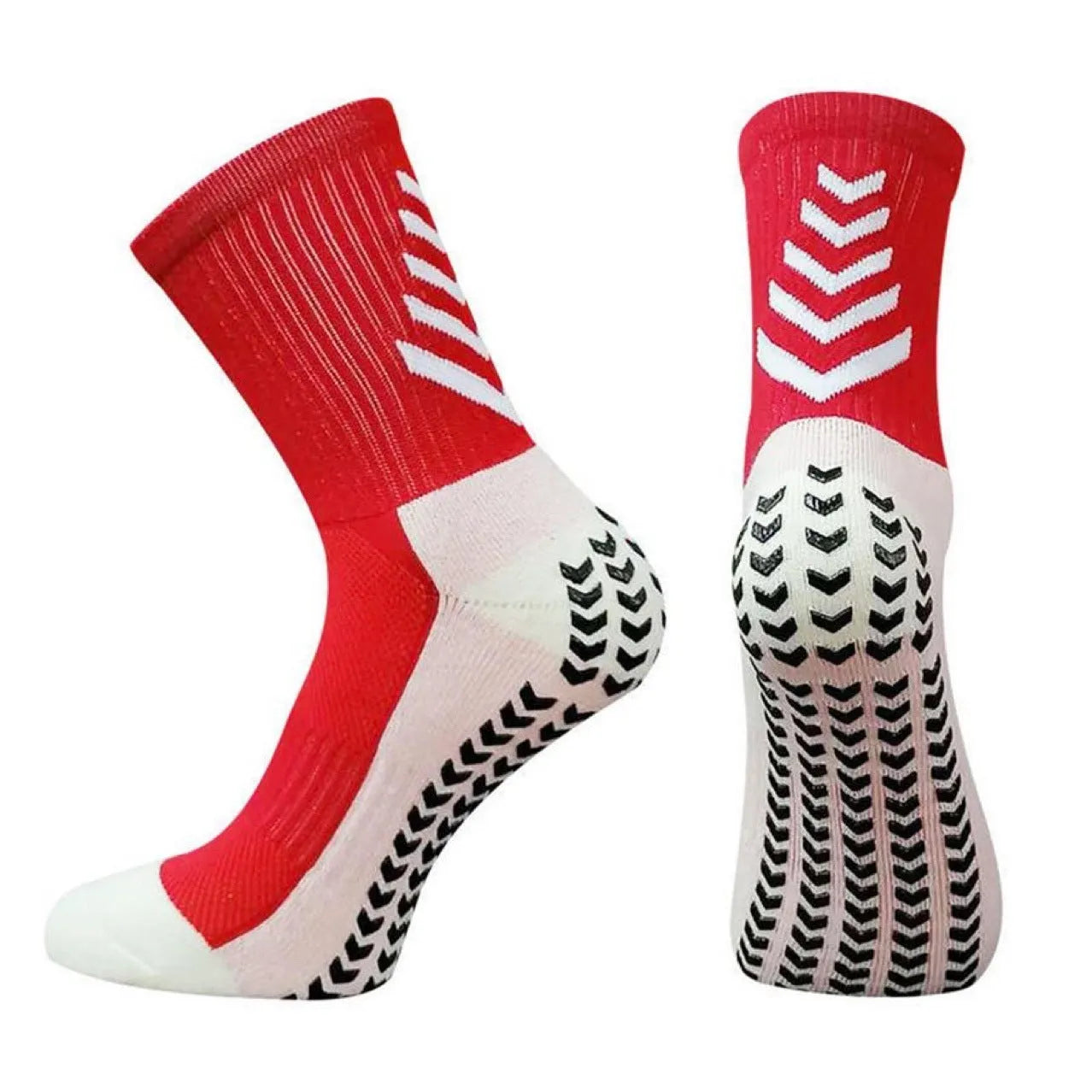 Men's non-slip mid-calf athletic sports socks in multiple colours including arrow black and sapphire blue.