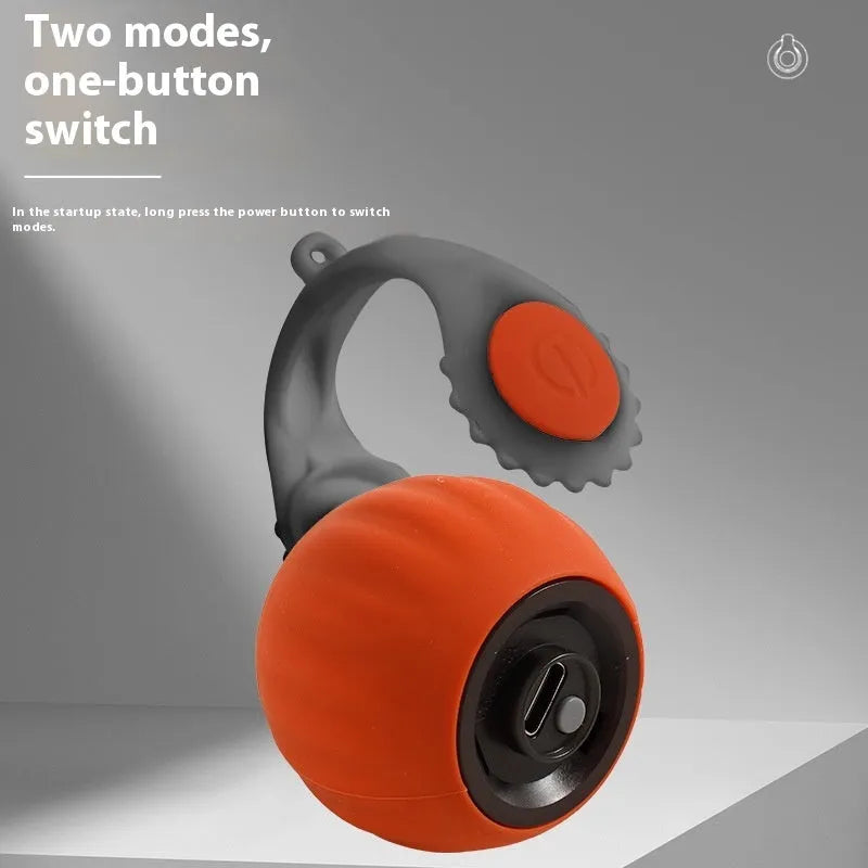 Gravity automatic cat toy with silicone tail and rolling ball in orange and blue colour options