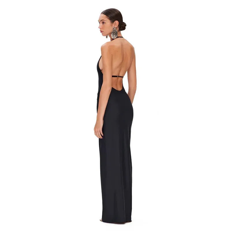 One-piece swimsuit set with deep V-neck backless design and skirt, white or black nylon spandex blend, sizes S M L