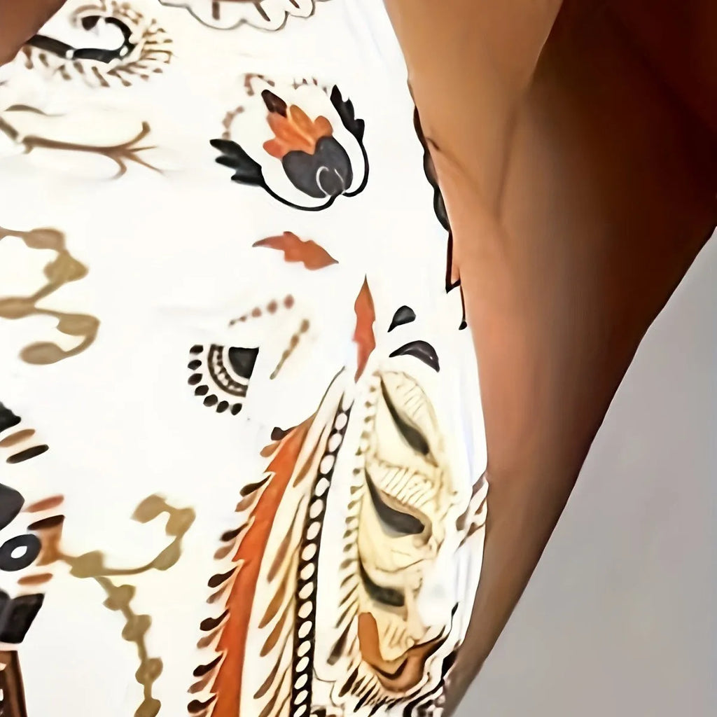 Women's digital print triangle strap one-piece swimsuit in picture colour, nylon fabric