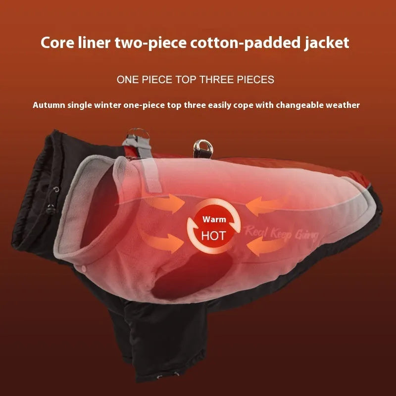 Polar fleece dog jacket with separate liner in multiple colour options and sizes