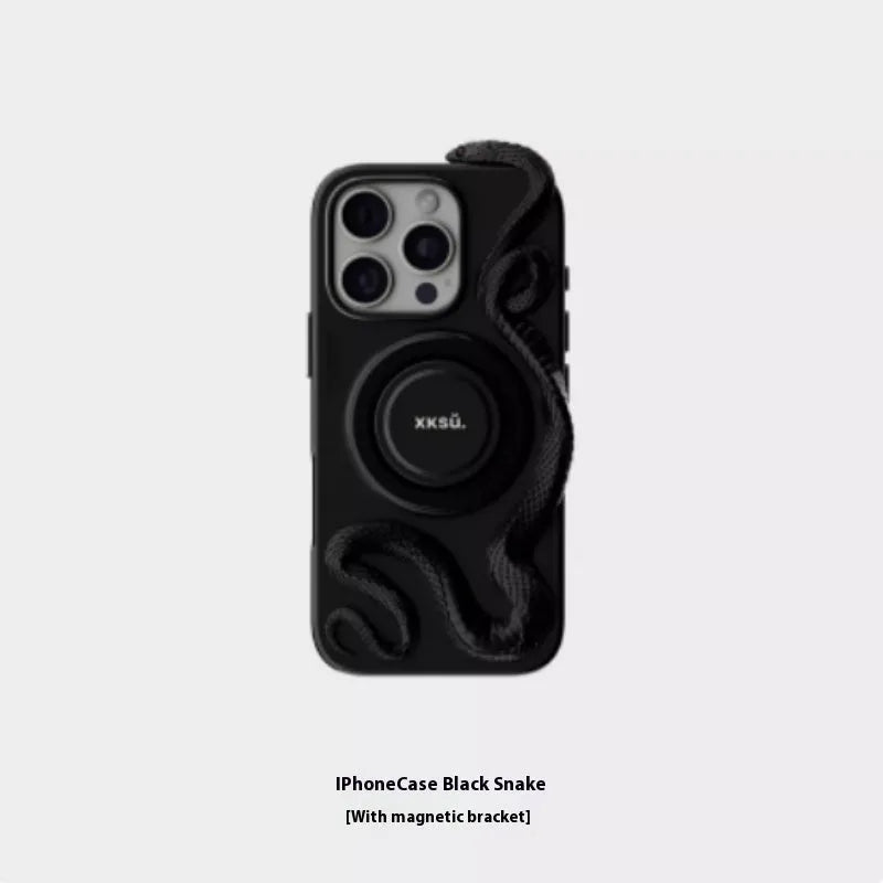 Leather iPhone protective case in Snake Year Limited Edition design showing full coverage protection