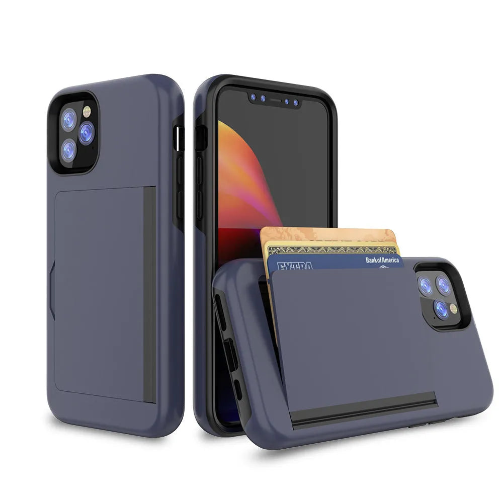 Slim black protective case for Apple iPhone 11 Pro Max on a table.