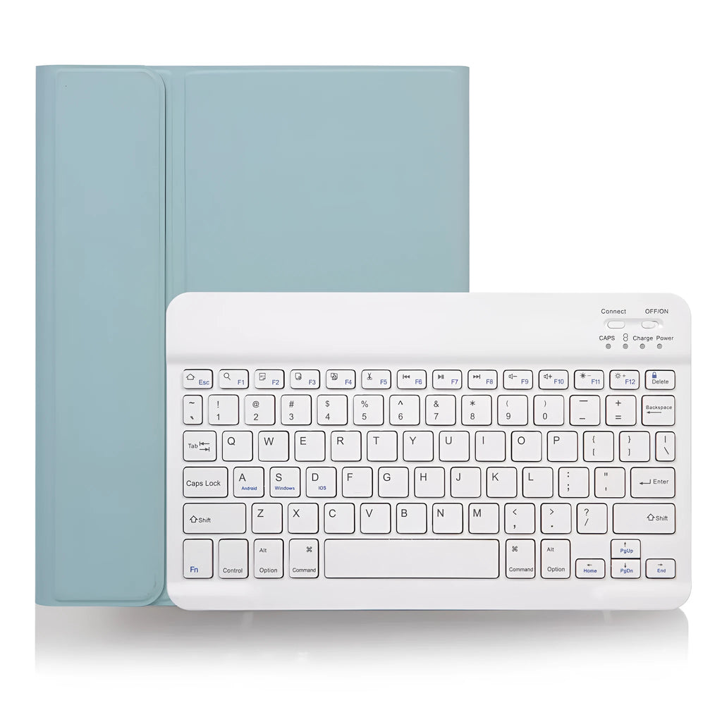 External Bluetooth keyboard with split leather case for iPad Pro tablets in green black colour