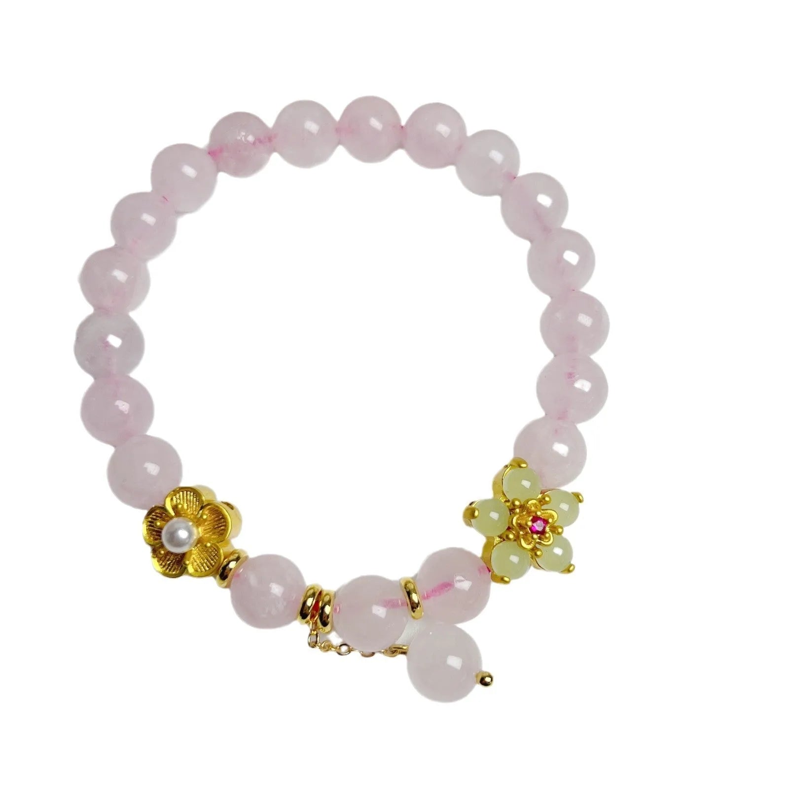 NAFU handmade crystal peach blossom bracelet in pink for women