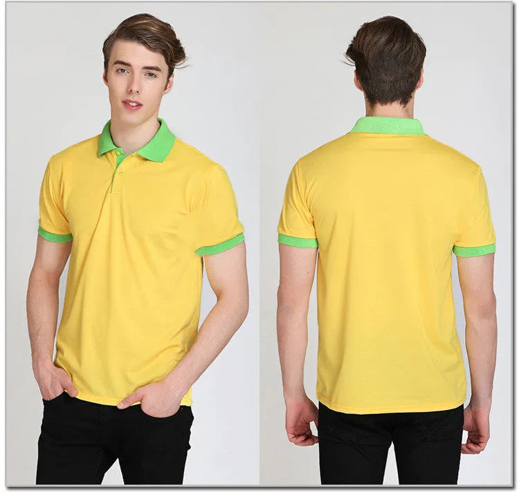 Short sleeve cotton blend T-shirt in black orange colour for men casual wear