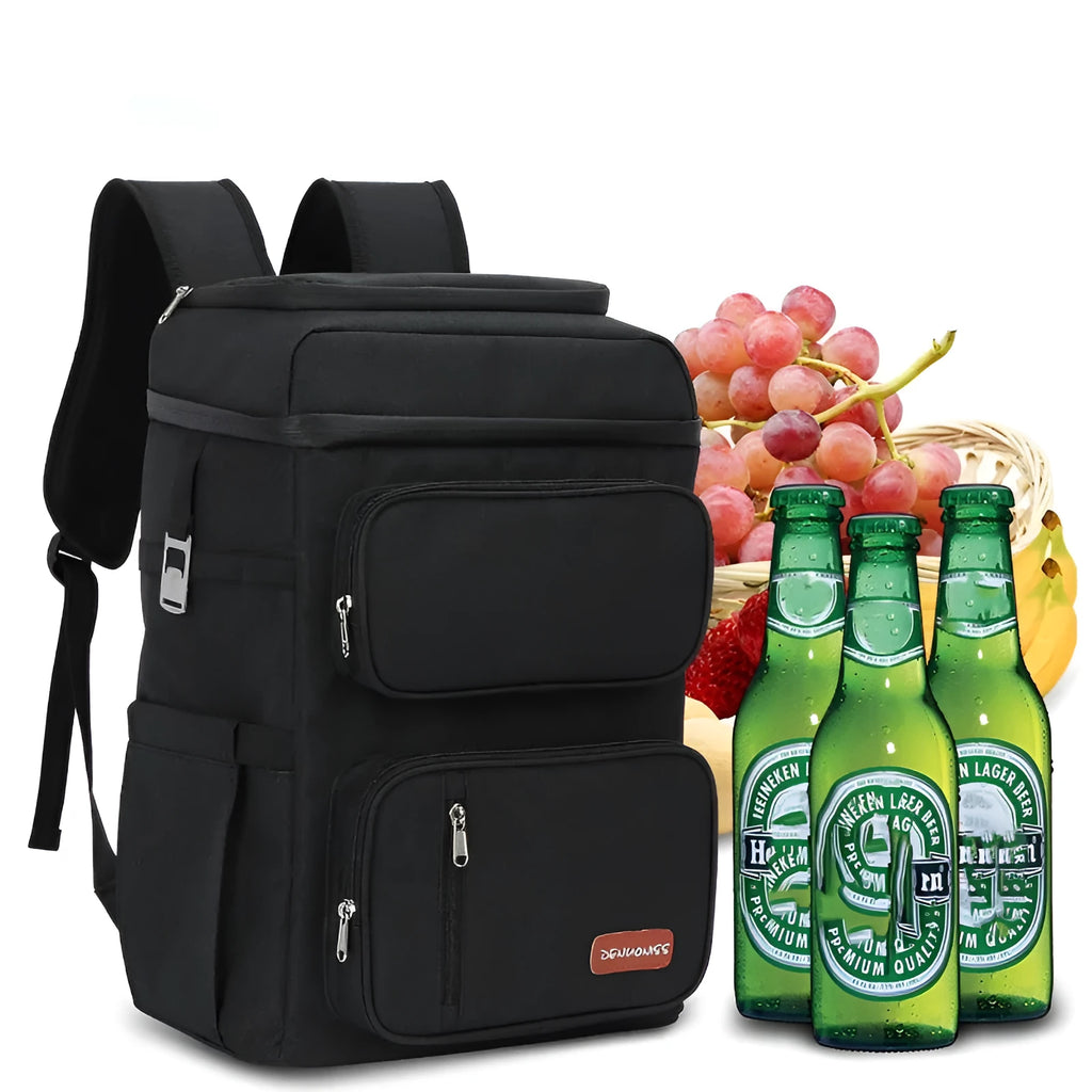 New double-layer thermal preservation backpack in gray made of Oxford cloth with modern simple style