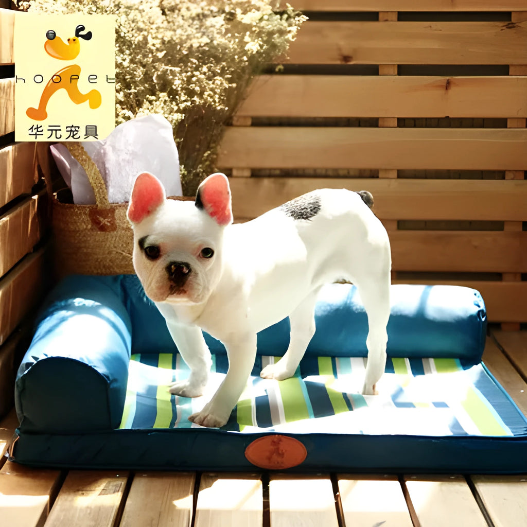 Blue 60x45cm Oxford pet sleeping mat dog bed with removable cover