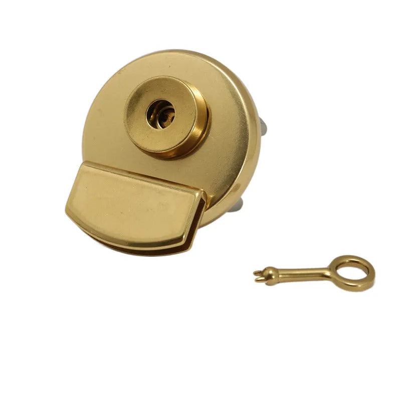 Large round brass twist lock for chests and lockboxes