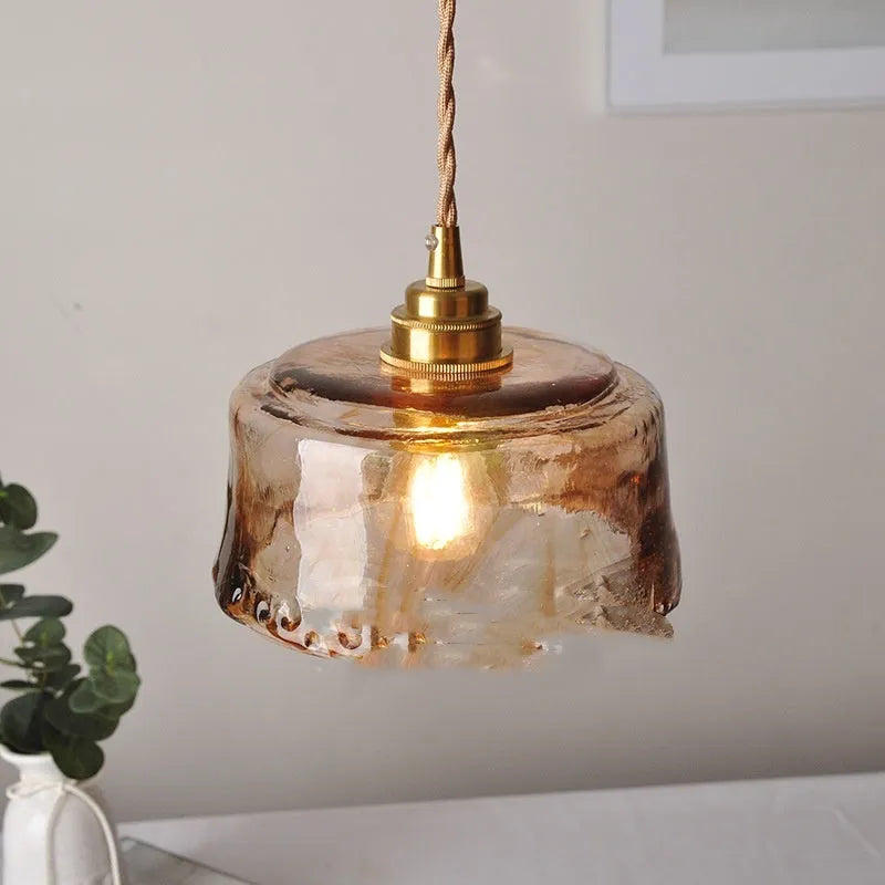 Nordic retro brass and glass chandelier with B bar design for restaurant ceiling lighting