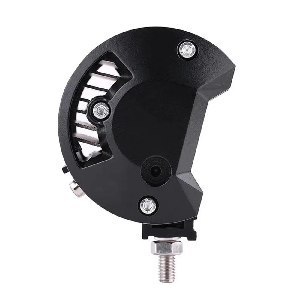 5-inch black LED work light with die-cast aluminium housing and polycarbonate lens for off-road vehicles