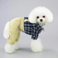 Cotton dog clothes for spring and summer in yellow or khaki, sizes S to XXL