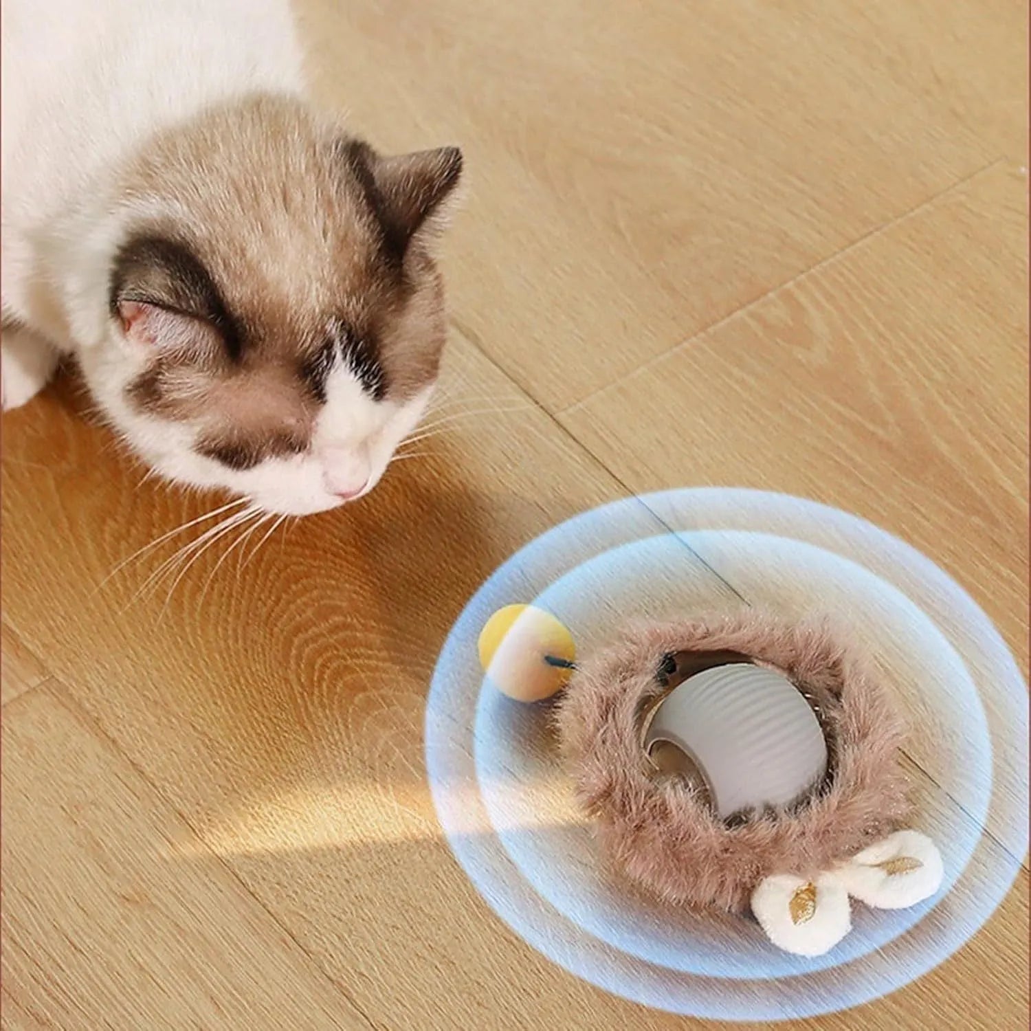 Automatic rotating rolling ball pet toy in grey, green, or red colours for interactive cat and dog play