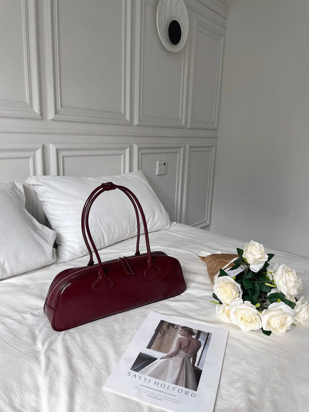Women's genuine first layer cowhide oval single-shoulder bag 41cm European American retro style