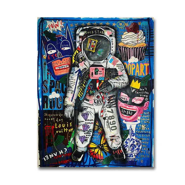 Graffiti abstract street poster canvas spray painting frameless wall art