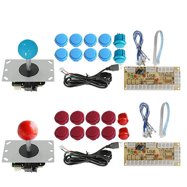 USB arcade joystick kit with Sanhe micro rocker, chip board, 30mm and 24mm card buttons