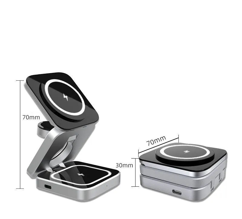 Folding three-in-one desktop wireless charging bracket for Apple Samsung and Google Pixel Watch