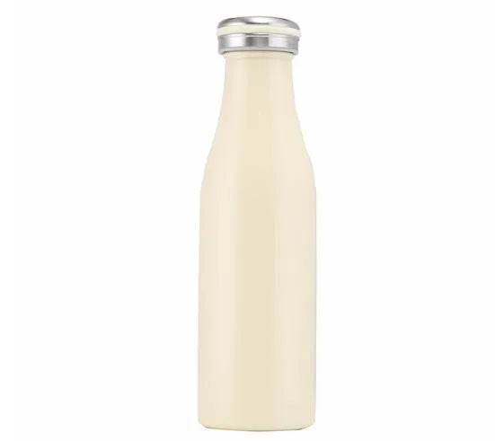 Milk vacuum water bottle 304 stainless steel insulated 500ml 24cm x 7cm with leak-proof lid, colour coffee