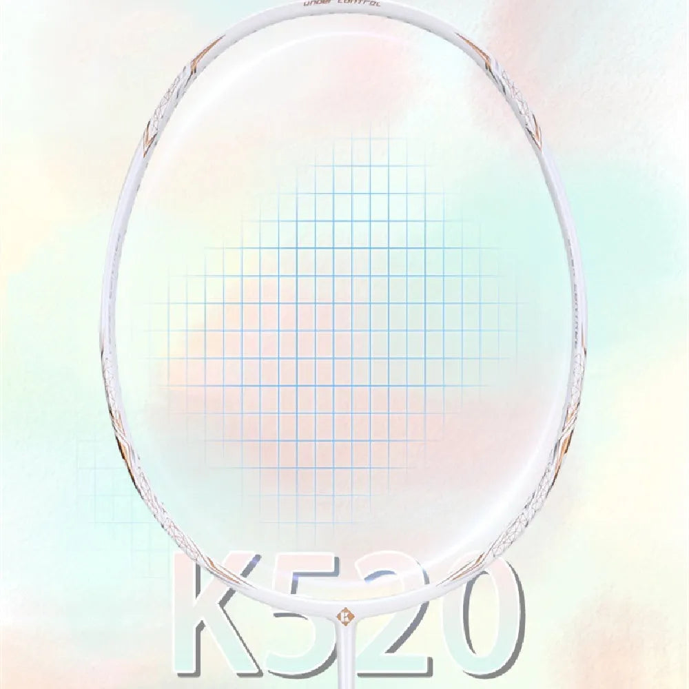 K520pro all-carbon fibre badminton racket in choice of black, pink, or white colours.