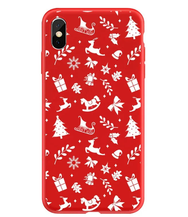 Painted Christmas design on a back cover phone case for iPhone.