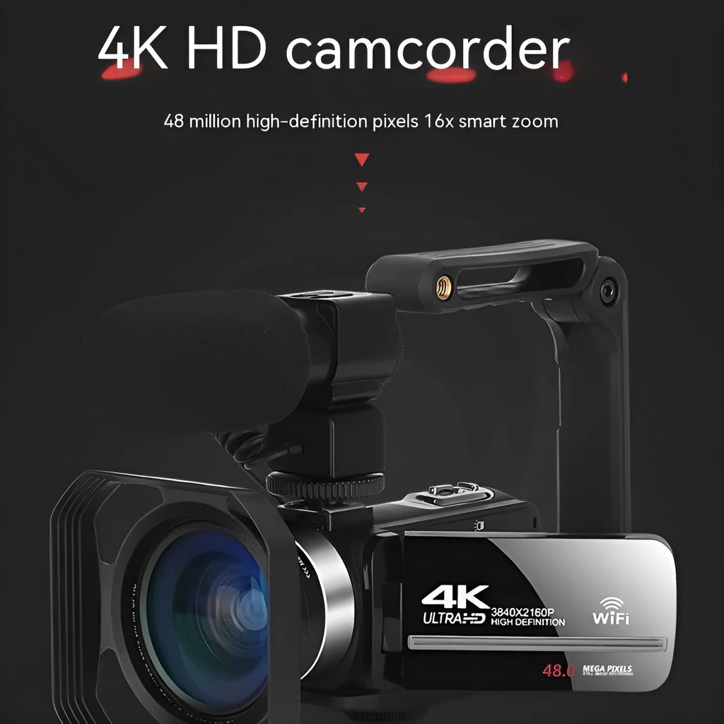Black WIFI digital HD night vision camera with 3 inch screen and 37mm lens mount