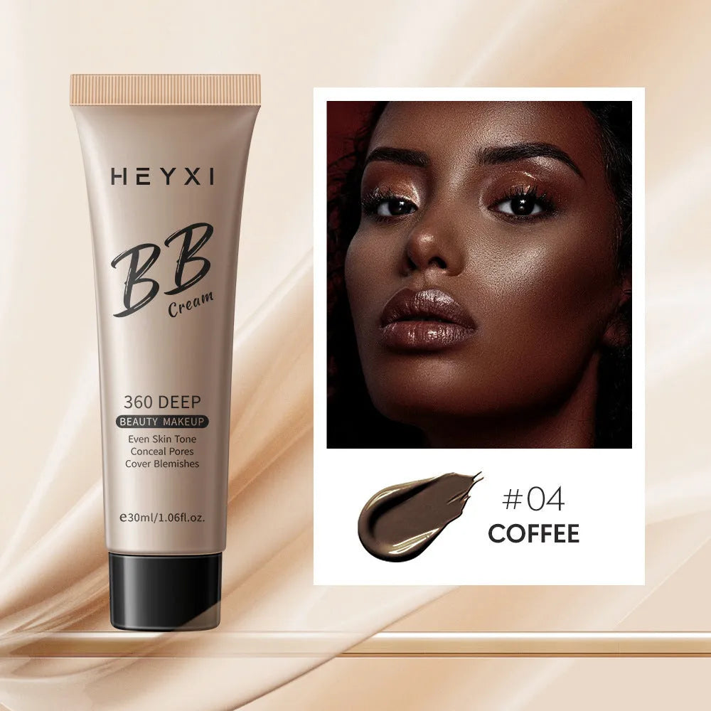 Waterproof sweatproof BB cream tube in four colour options for universal skin types