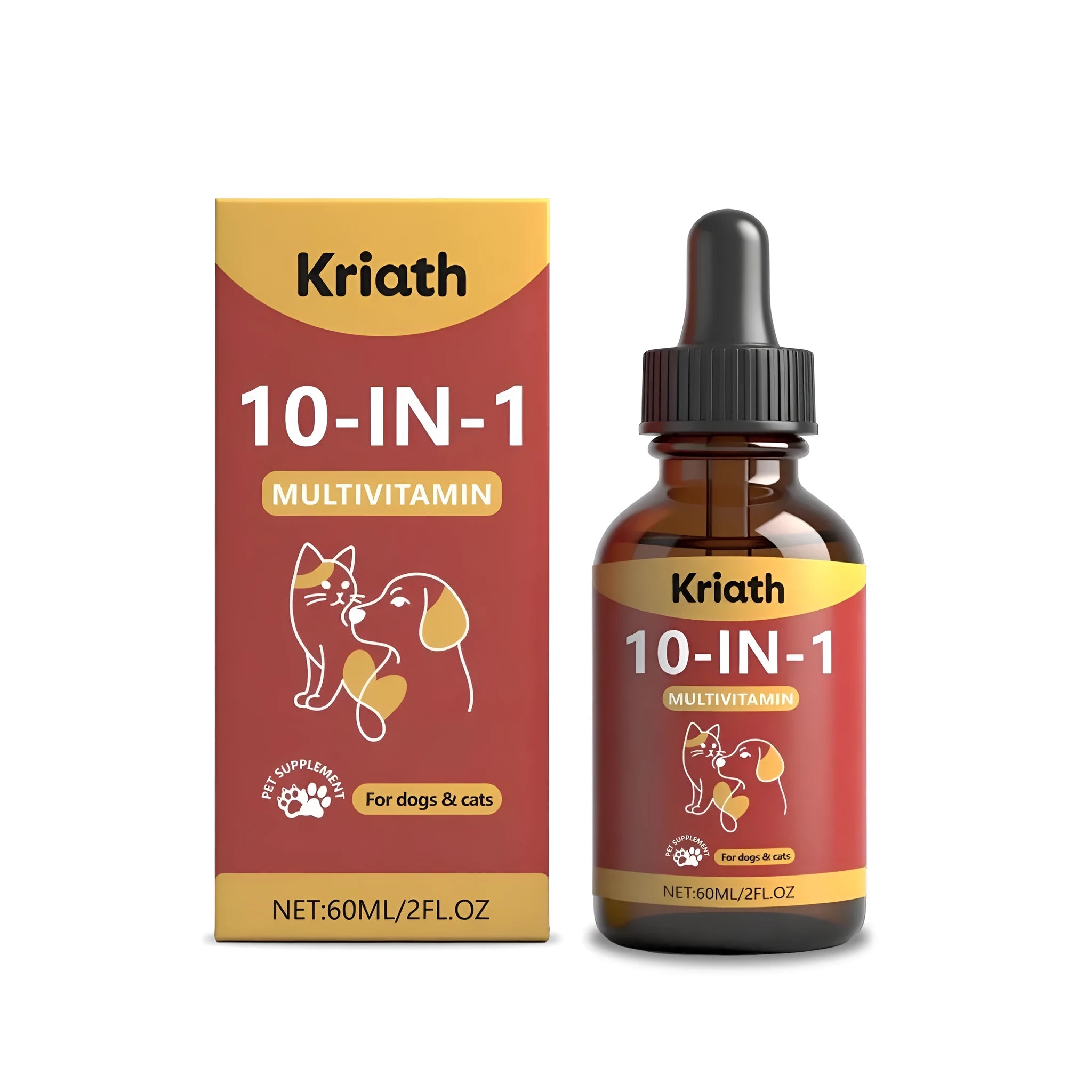 60ml pump bottle of pet multivitamin oral liquid with glucosamine for dogs and cats