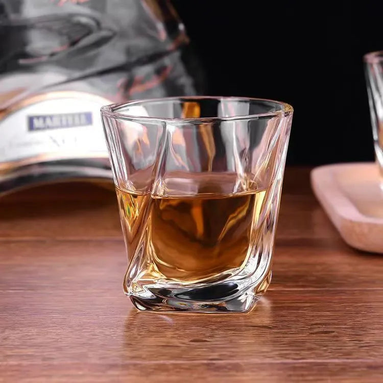 Transparent 150ml whiskey swing glass with light luxury style on table
