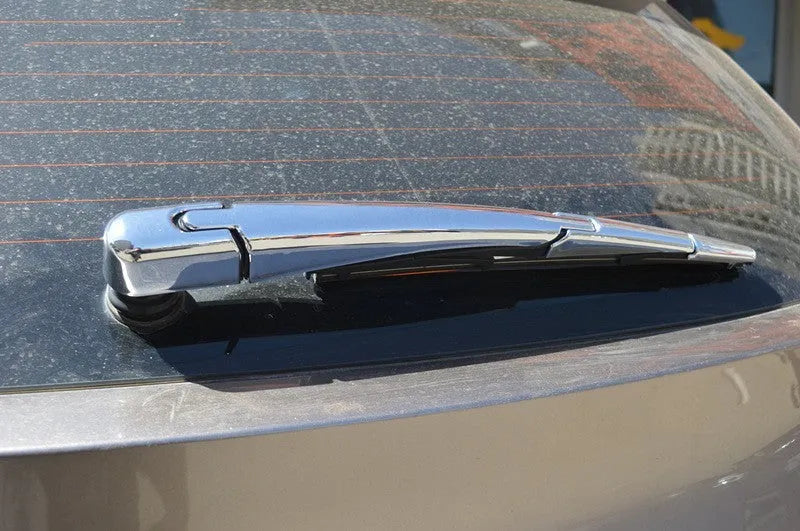 Four silvery ABS plastic rear window wiper cover trim strips for 2010 Hyundai cars