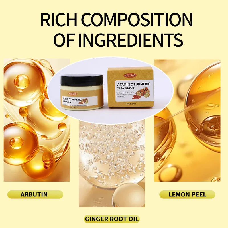 Turmeric Vitamin C exfoliating pore deep cleansing hydrating smear mask 150ml for mixed skin