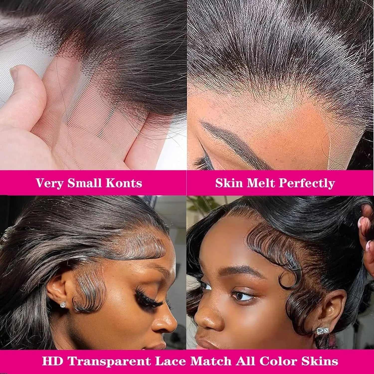 Black synthetic long wave wig with lace front on a mannequin head, showing pre-plucked hairline