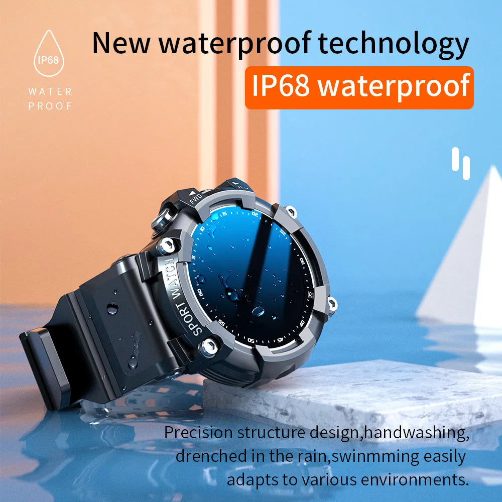 ATTACK 3 IP67 waterproof smart sports watch in black with round colour display