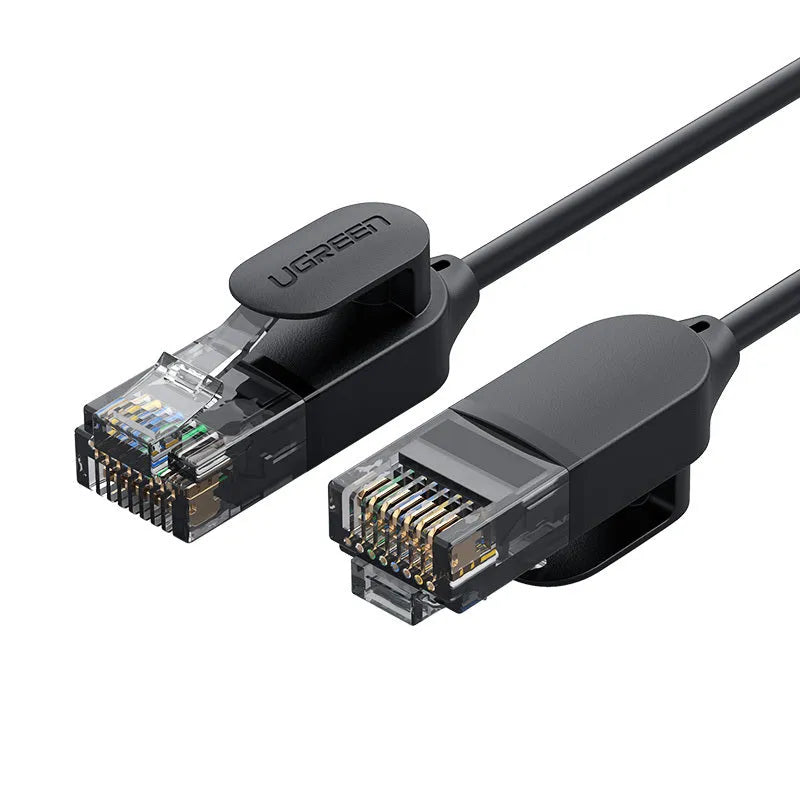 Black plastic network cable for high-speed home broadband router and computer, multiple lengths available