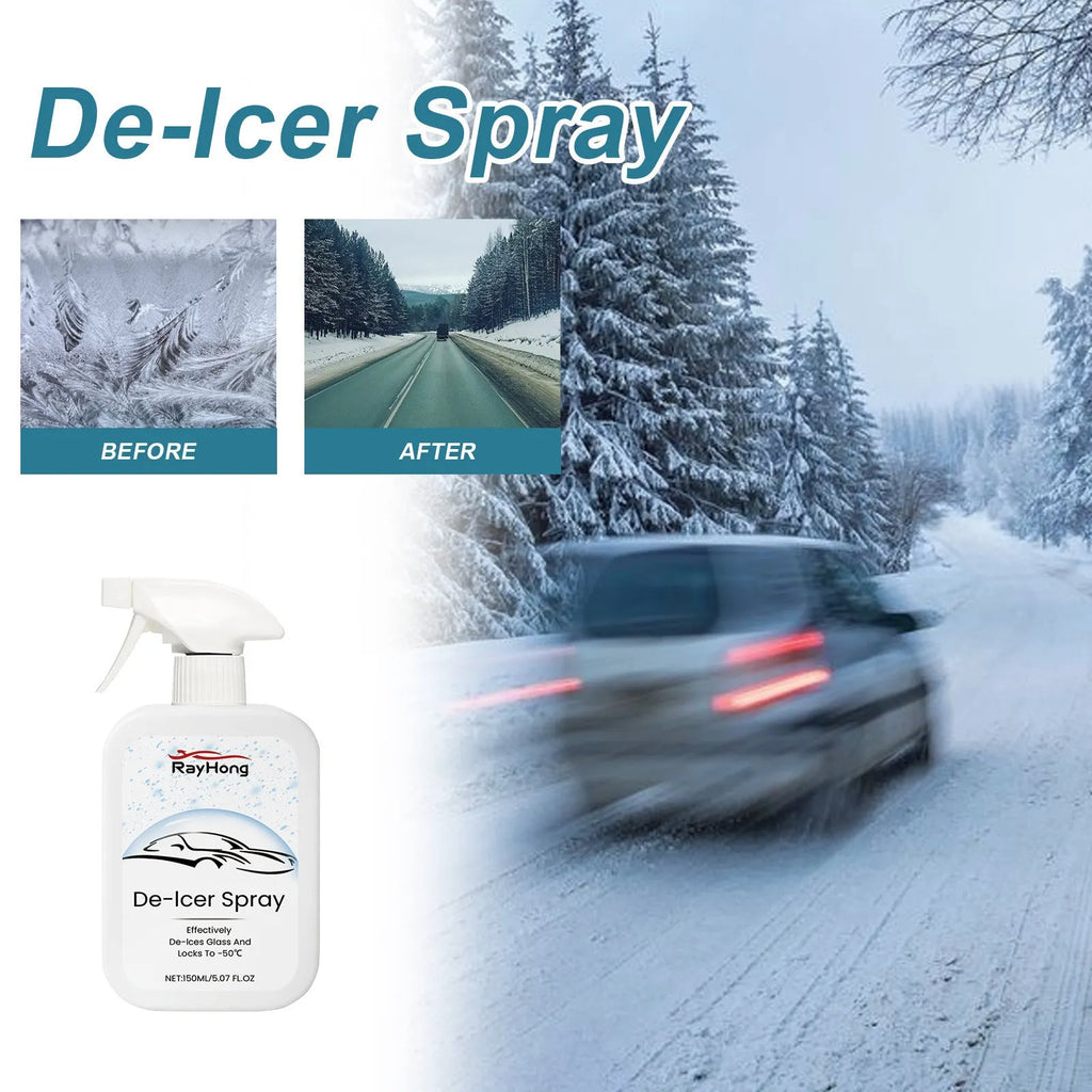 150ml bottle of car windscreen anti-icing and snow removal spray