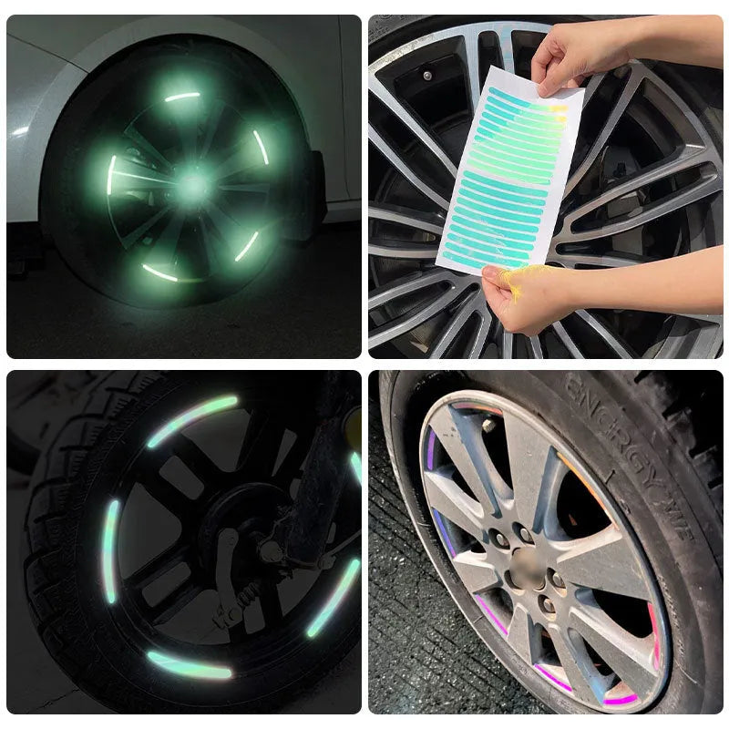 Blue luminous car reflective strip sticker on vehicle body 9cm width self-adhesive