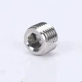 Stainless steel hexagon plug for 3/8 inch threaded pipe, showing hexagonal head.