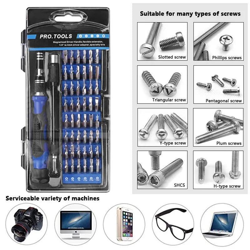 60-in-1 electronics repair toolkit with soldering iron, screwdriver bits, pry bars, and anti-static bracelet in backpack