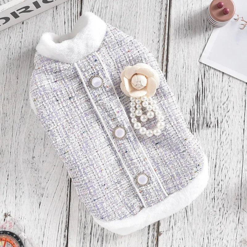 PU material clothes cat sausage jacket for small and medium pets in black or purple colour
