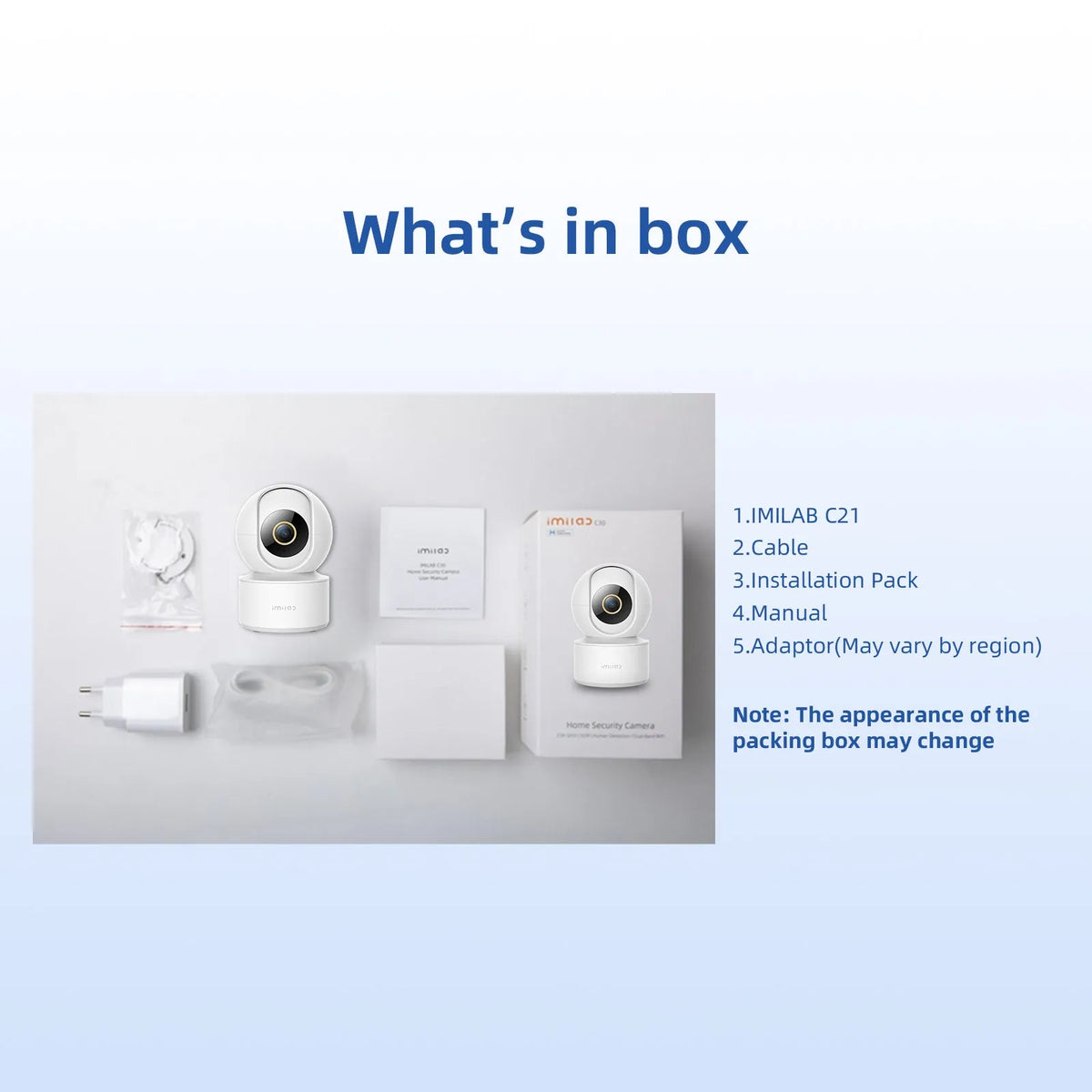 IMILAB C21 2.5K indoor security camera in white with 360-degree view