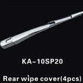Four silvery ABS plastic rear window wiper cover trim strips for 2010 Hyundai cars