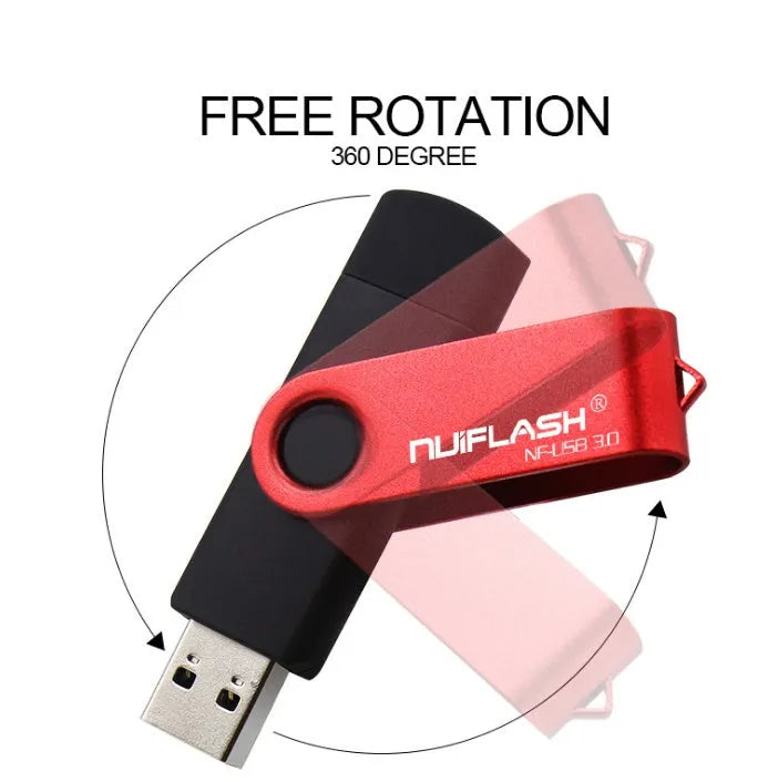 OTG USB 3.0 flash drive pen driver external storage rod in black with USB-A connector