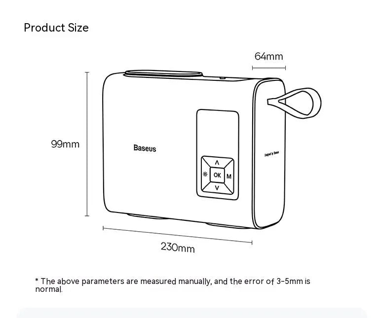 Black portable electric car tyre inflator with digital display, hose, and Type-C charging port