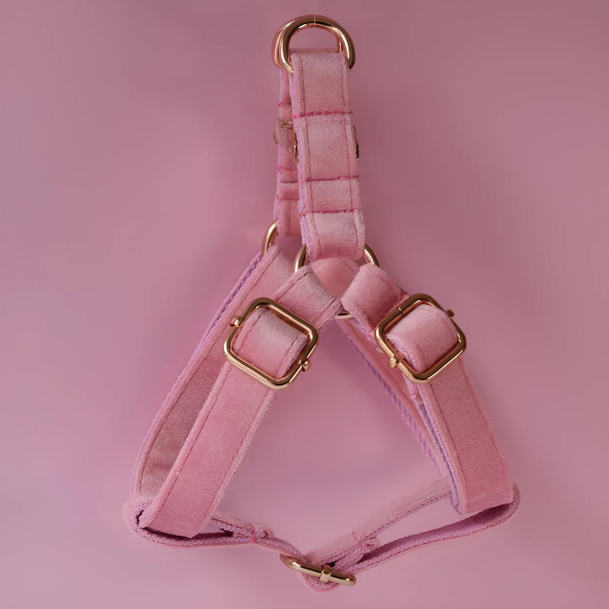 Flannel dog harness and leash set in polyester, adjustable chest strap, sizes S M L XL
