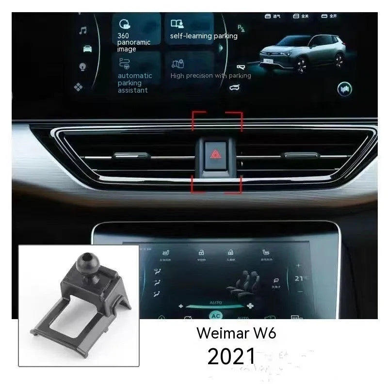 GOODWAY car dashboard phone holder with 360-degree rotation on snap-on base