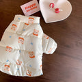 Small puppy cat autumn winter thickened bear pattern coat on a small dog, grey and white, back length 25cm size S