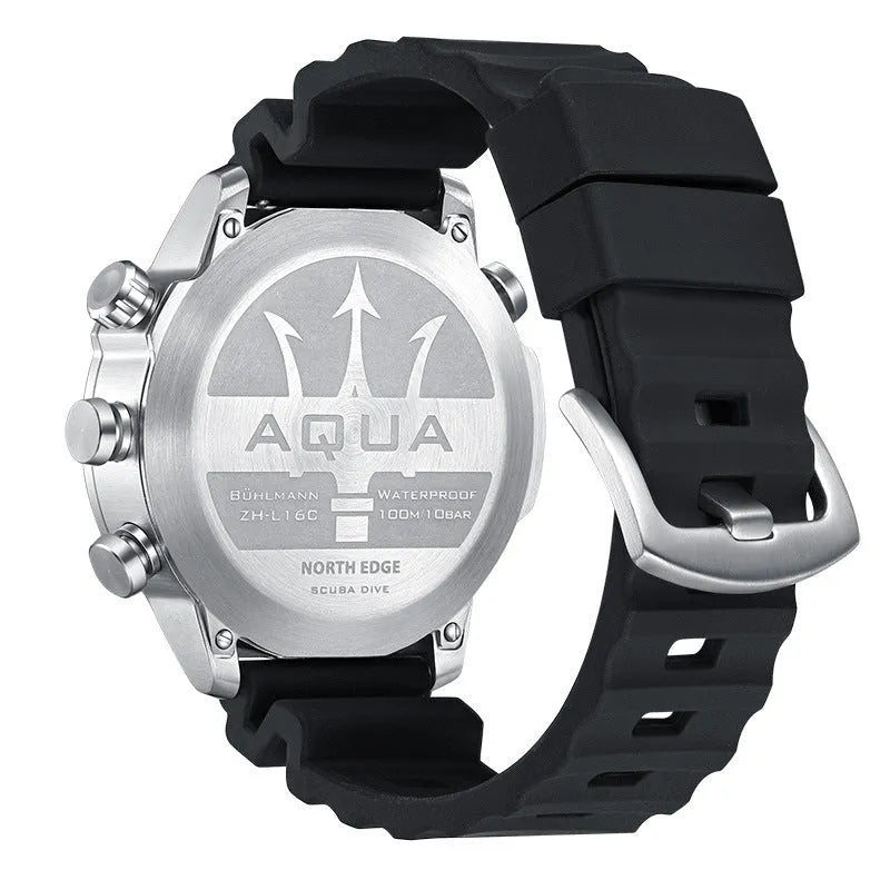 Smart watch for outdoor sports with black or white dial, 1.46-inch tempered glass screen, and 48mm case